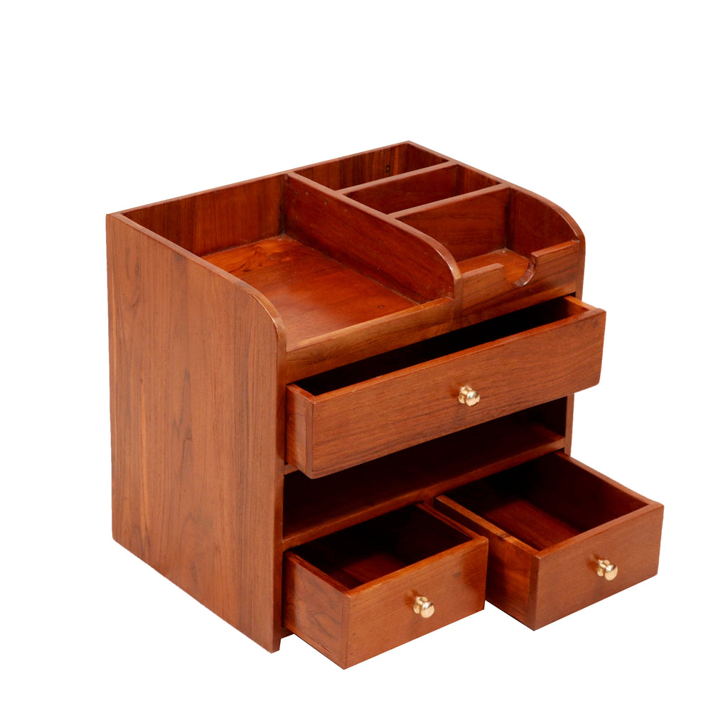Cassian Solid Wood Desktop Storage Organizer - Natural - product image 1