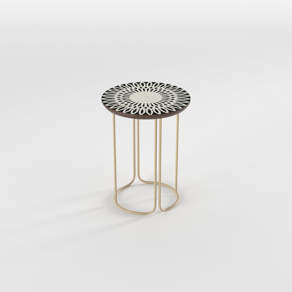 Flora Sunburst Metal Side Table — view 3