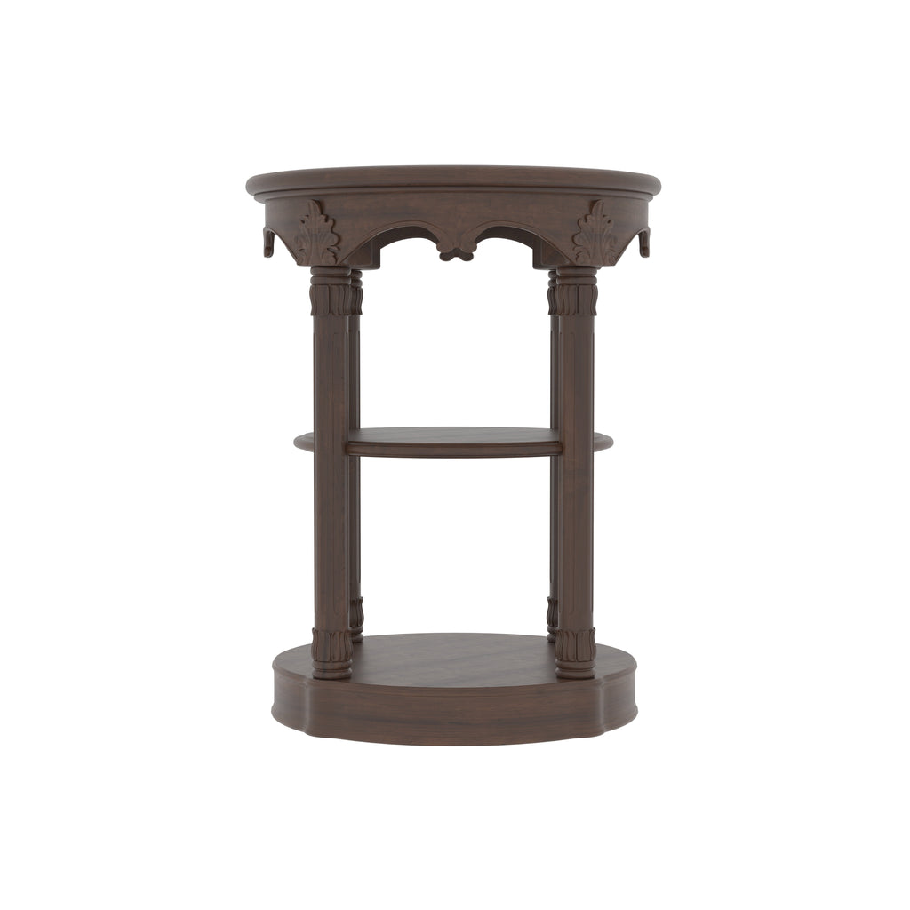 Ivy Carved Round Side Table — view 4