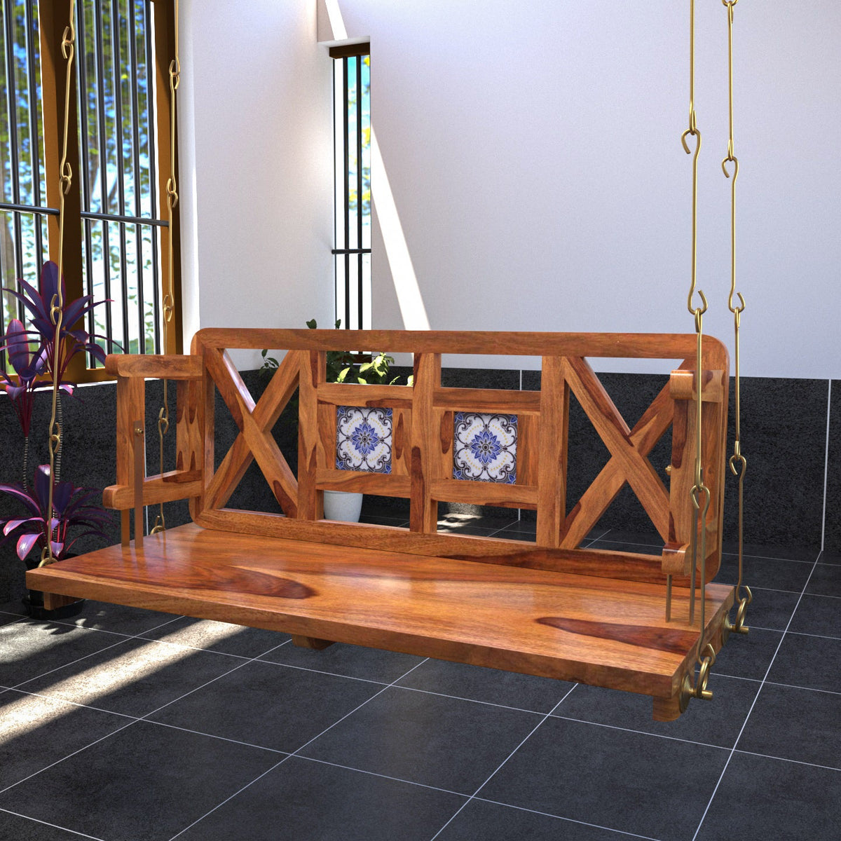 Rhea Tiled Hanging Swing — view 1