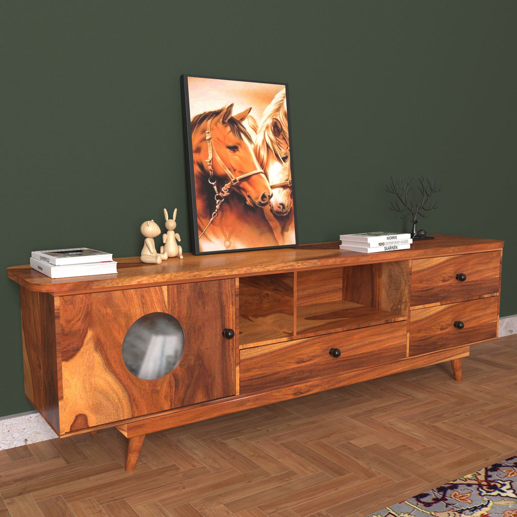 Romy Solid Wood TV Unit — view 2