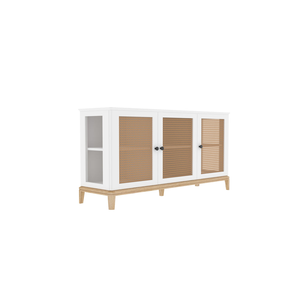 Bellamy Cane Panelled Engineered Wood Sideboard — view 4