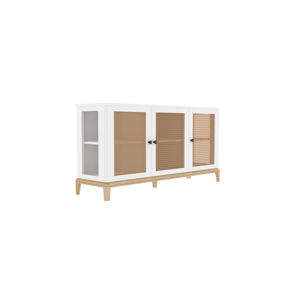 Bellamy Cane Panelled Engineered Wood Sideboard — view 4