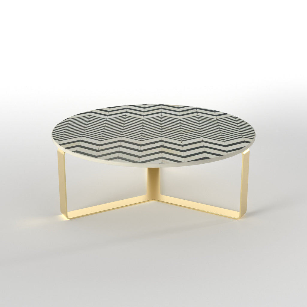 Aurelia Chevron Metal Coffee Table — view 3