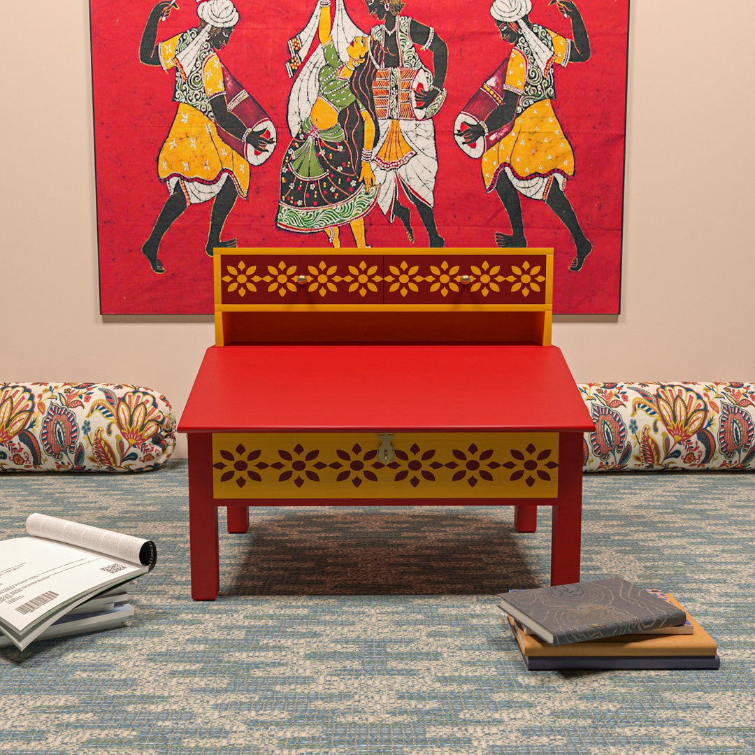 Traditional Red Matte Finished Wooden Handmade Lapdesk Lapdesk