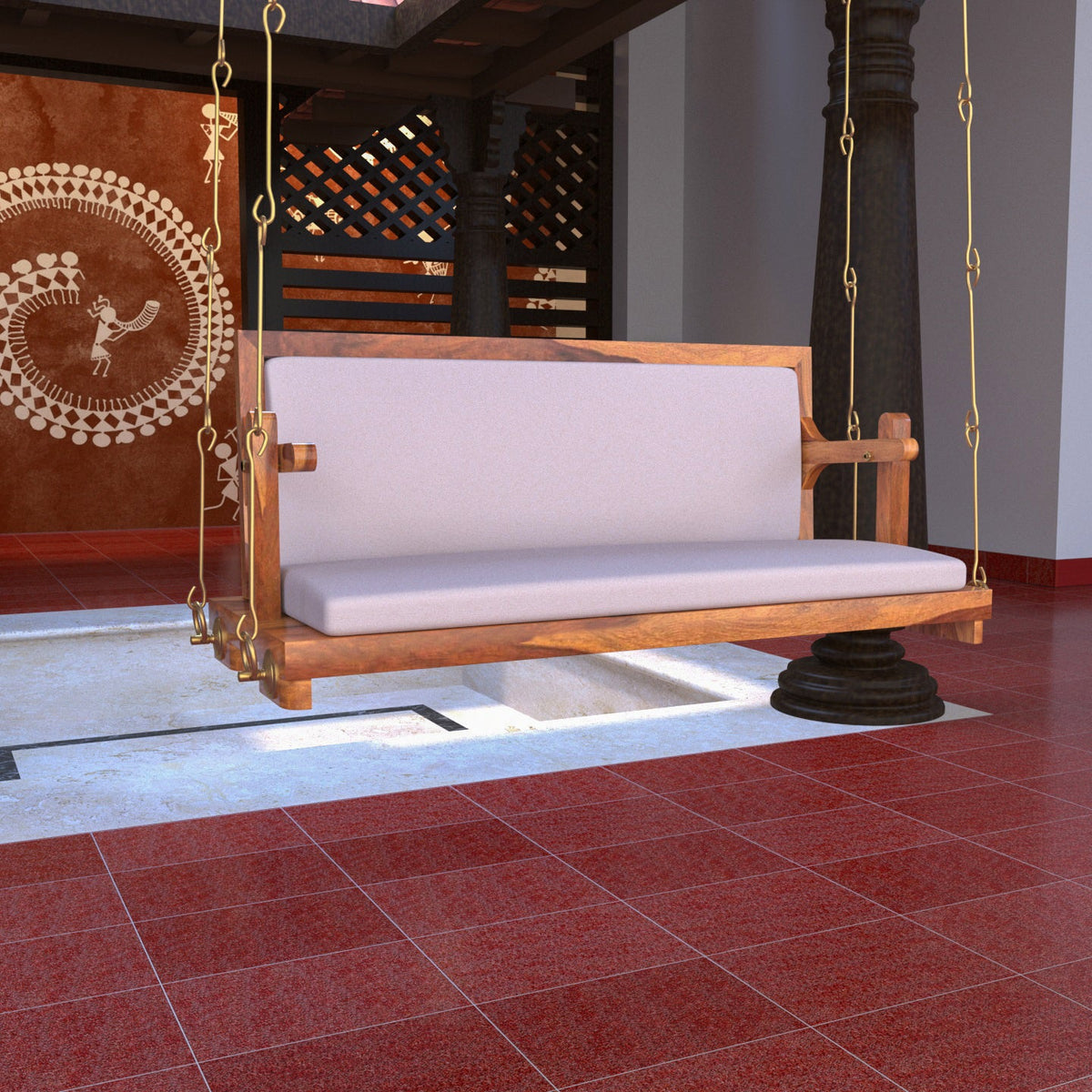 Nell Upholstered Vintage Hanging Swing — view 2