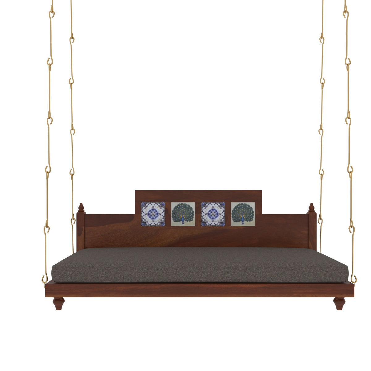 Kaia Tiled Upholstered Hanging Swing — view 2
