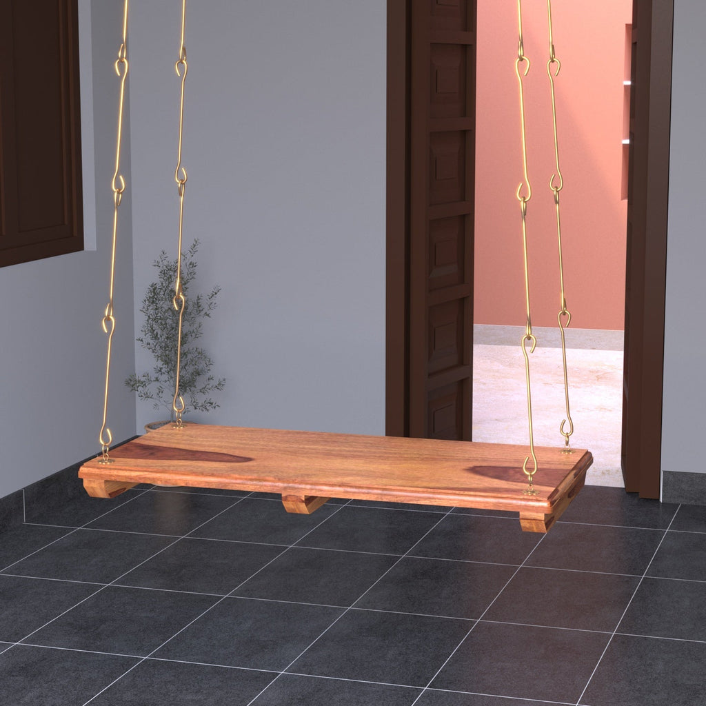 Saffron Solid Wood Hanging Swing — view 2