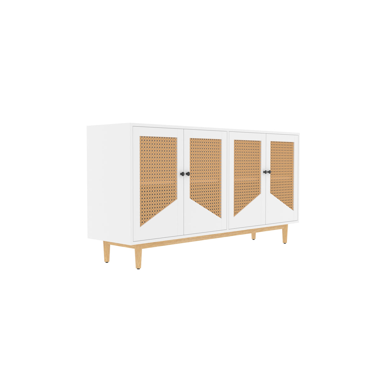 Briar Geometric Cane Engineered Wood Sideboard — view 3