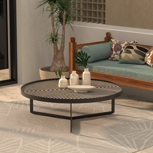 Arlo Geometric Round Metal Coffee Table — view 1