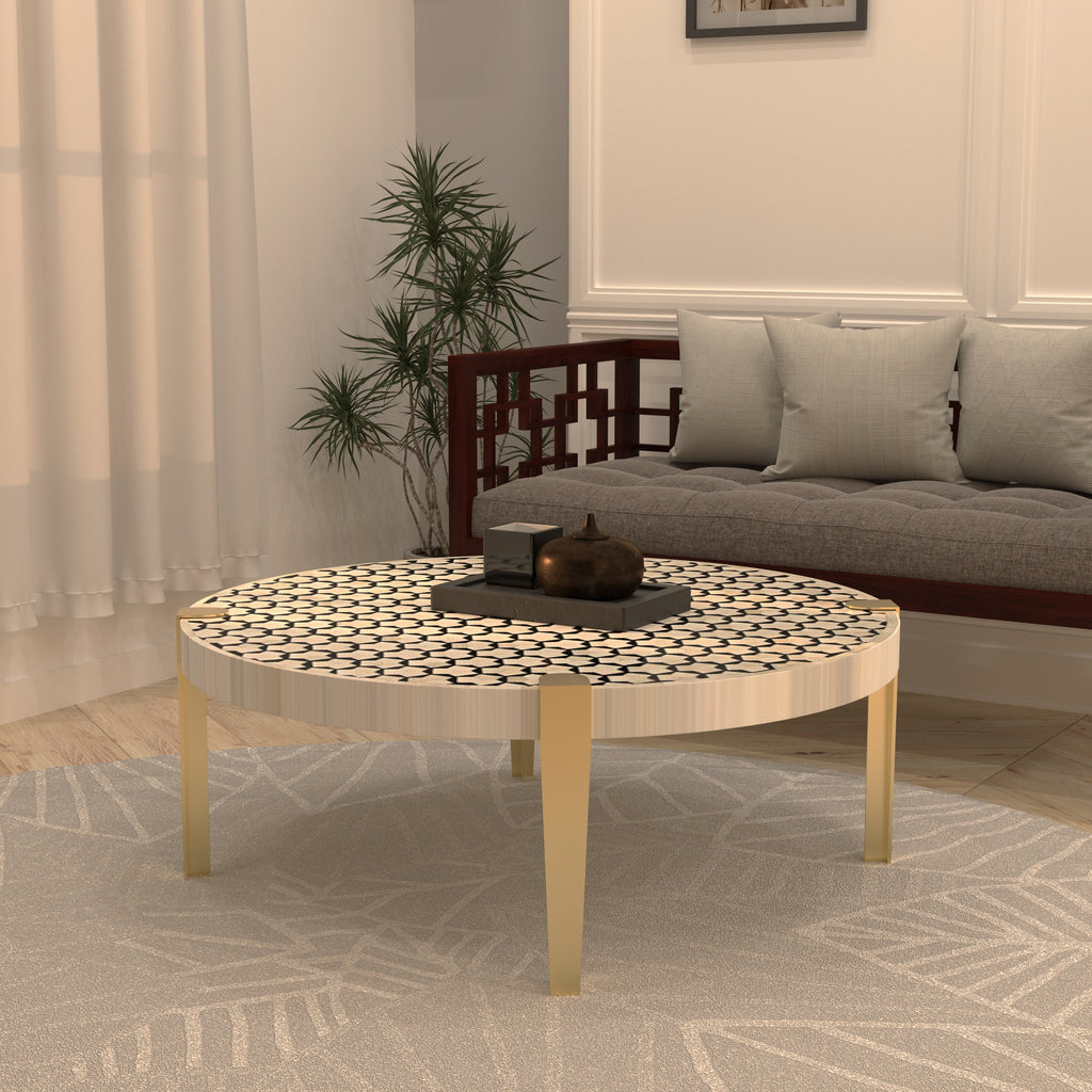 Calista Honeycomb Metal Coffee Table — view 1