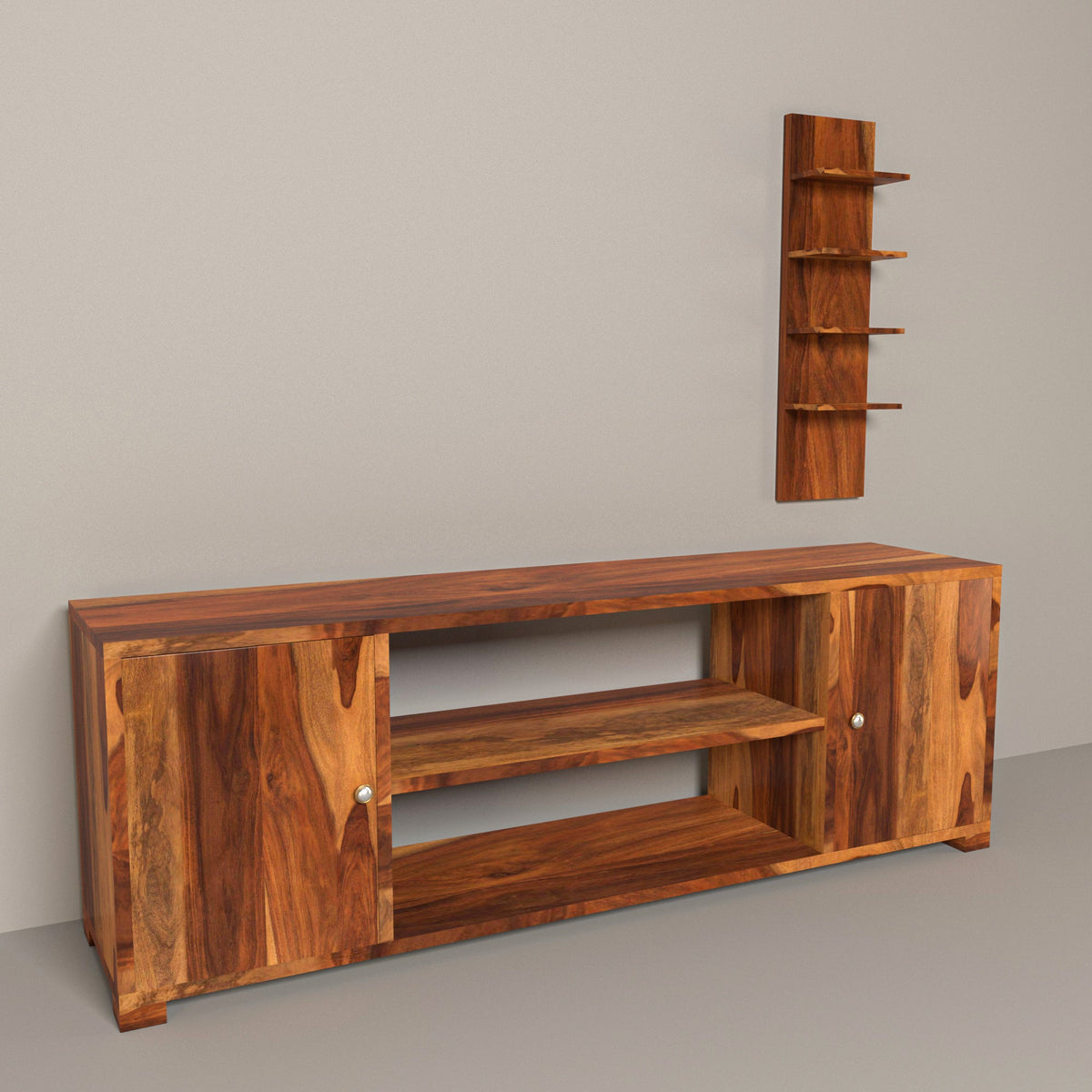 Thea Solid Wood TV Unit — view 3