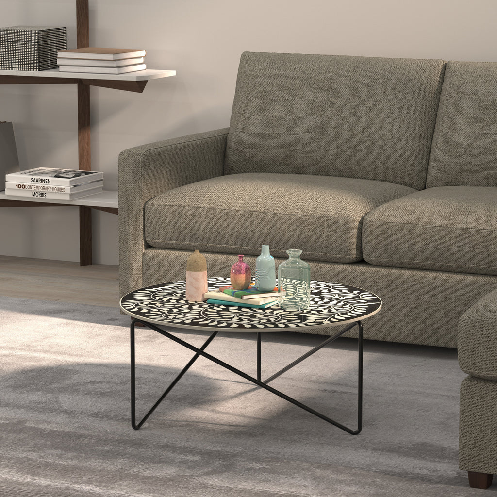 Briar Damask Metal Coffee Table — view 1