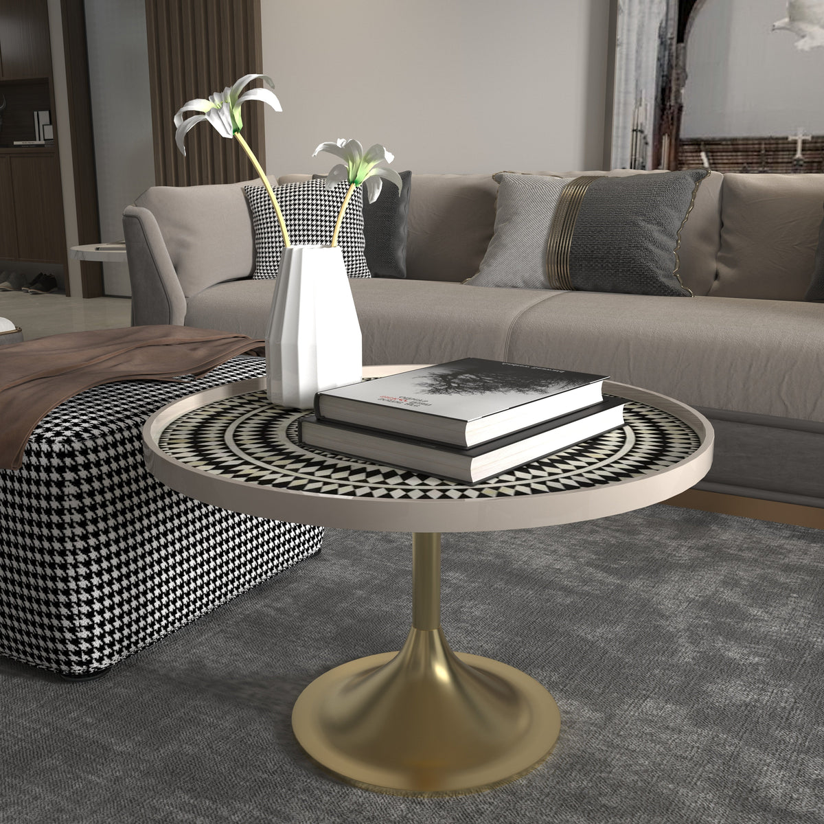 Faye Geometric Metal Side Table — view 1