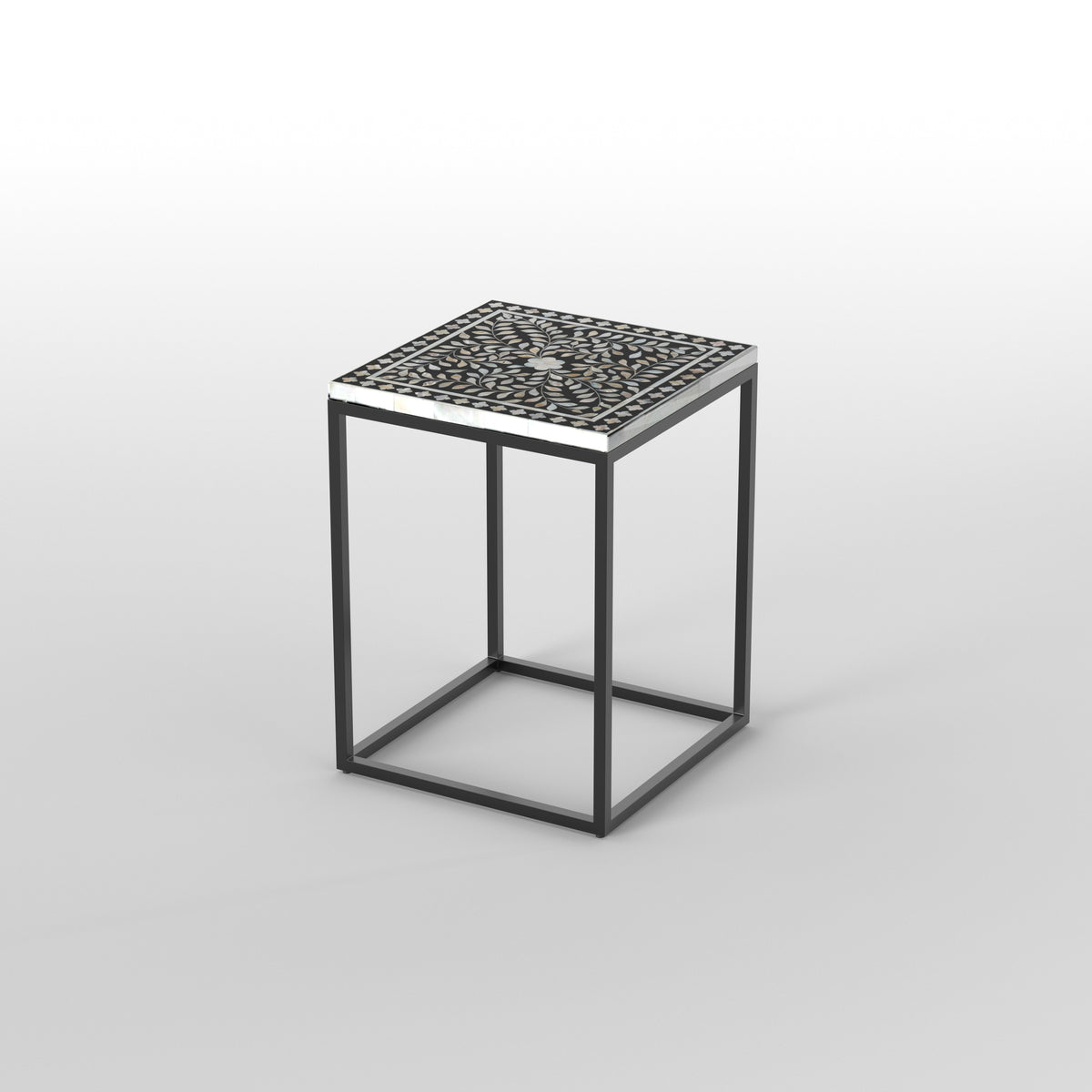 Emery Floral Arabesque Metal Side Table — view 4