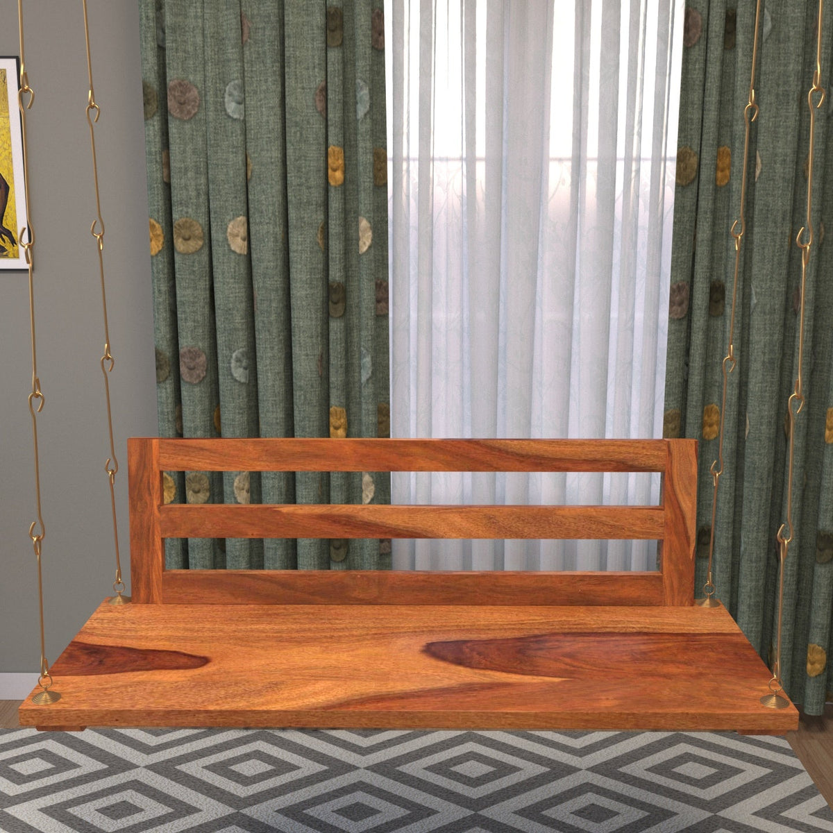 Silas Slatted Hanging Swing — view 3