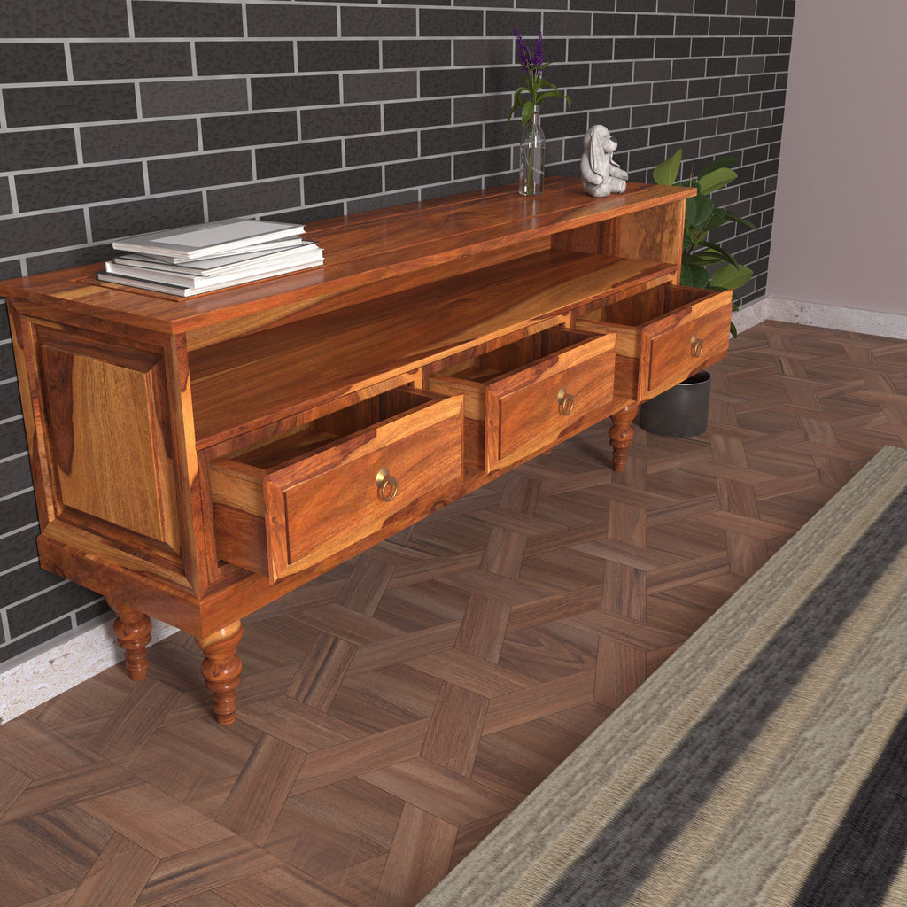 Renata Solid Wood TV Unit — view 3