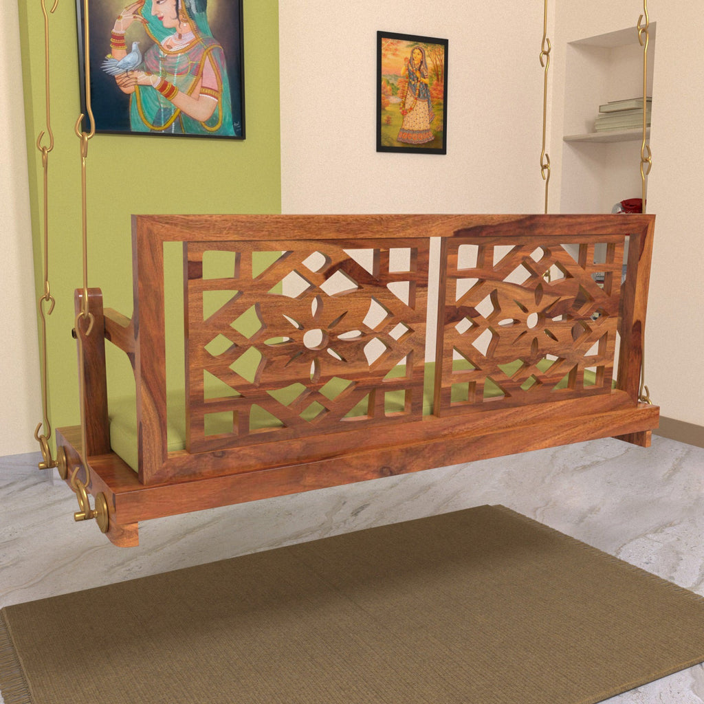 Odessa Floral Carved Hanging Swing — view 3