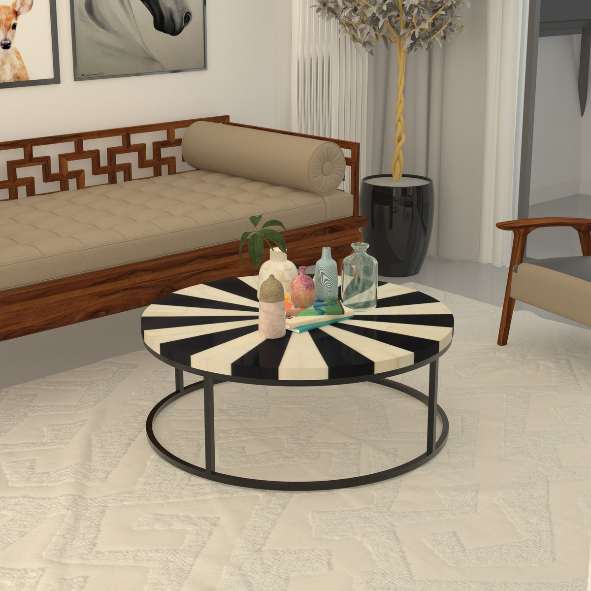 Calla Starburst Metal Coffee Table — view 1