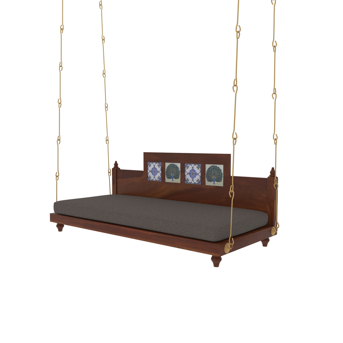 Kaia Tiled Upholstered Hanging Swing — view 3