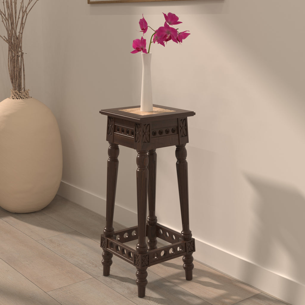 Aveline Carved Plant Stand — view 1