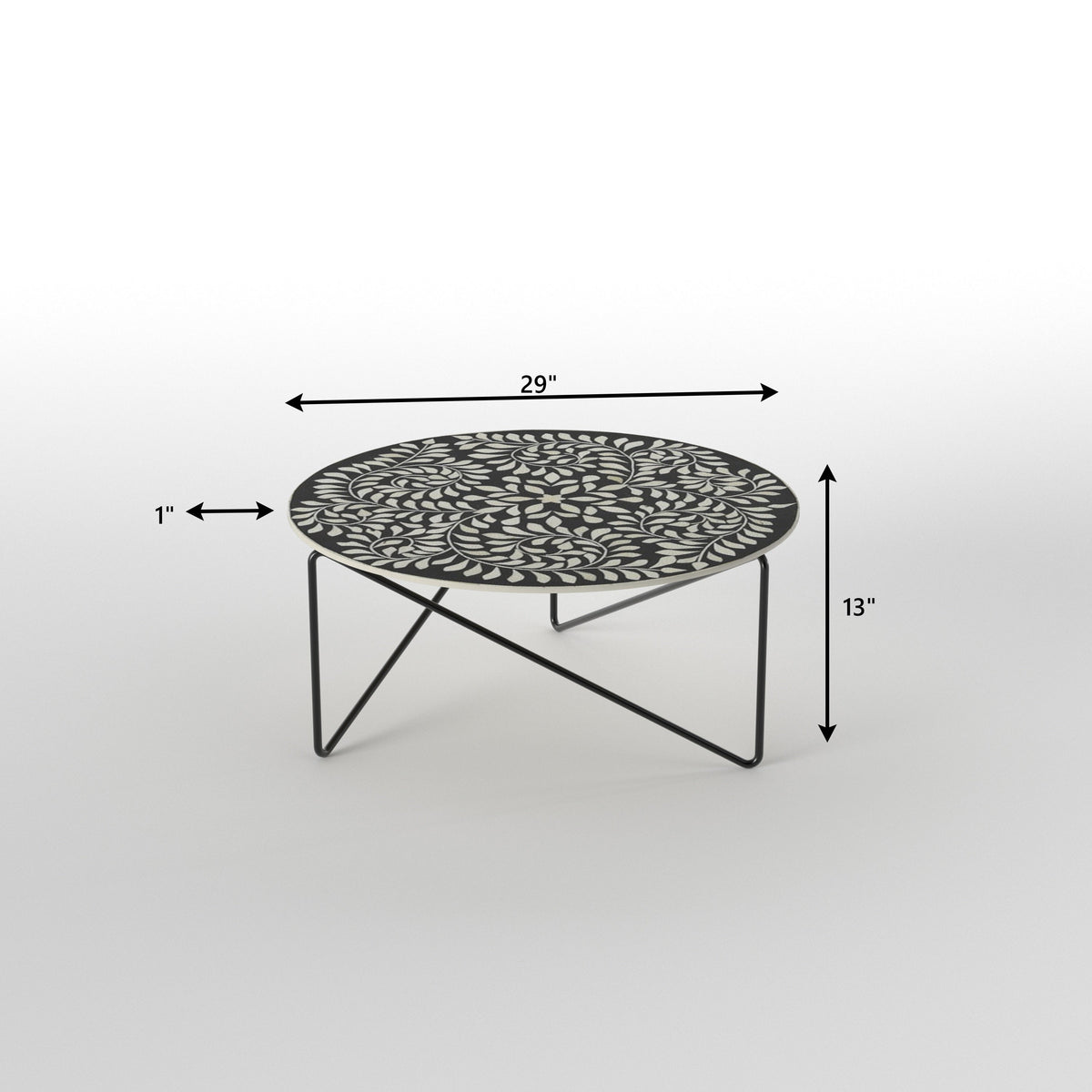 Briar Damask Metal Coffee Table — view 4