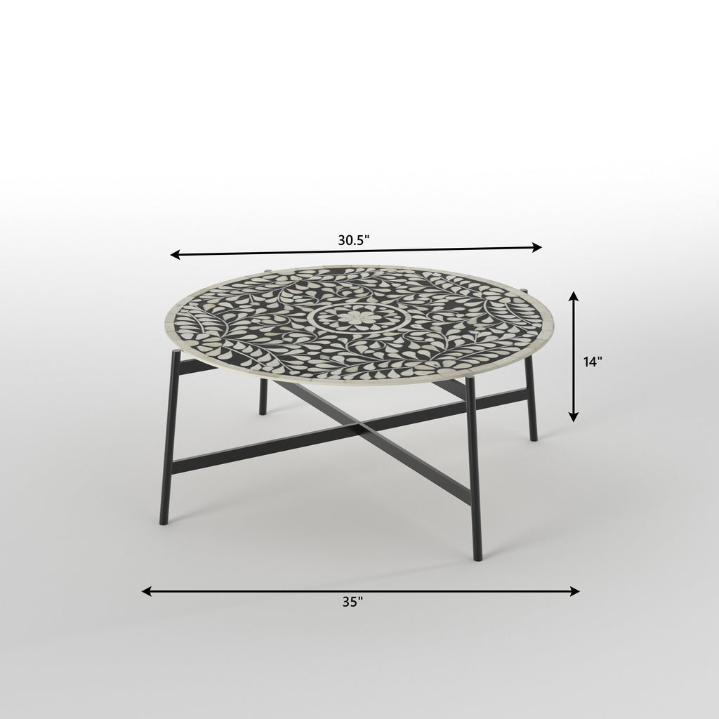 Bellamy Floral Arabesque Metal Coffee Table — view 4