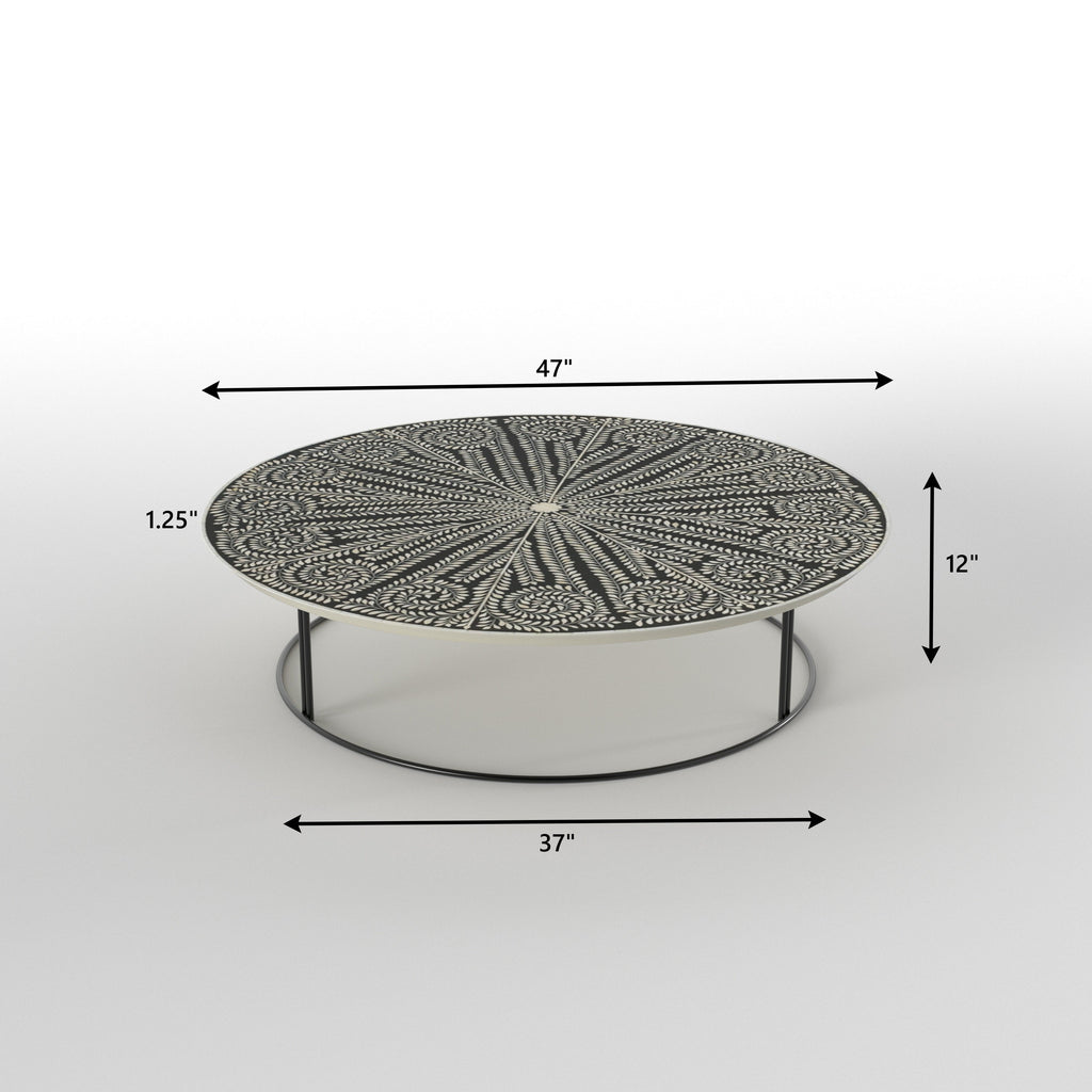 Aveline Sunburst Metal Coffee Table — view 4