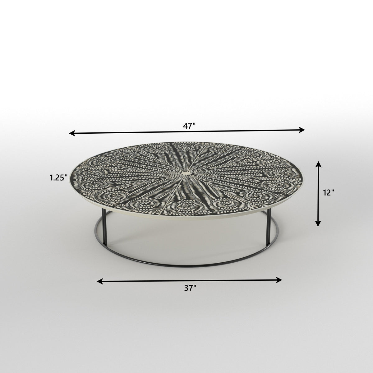 Aveline Sunburst Metal Coffee Table — view 4
