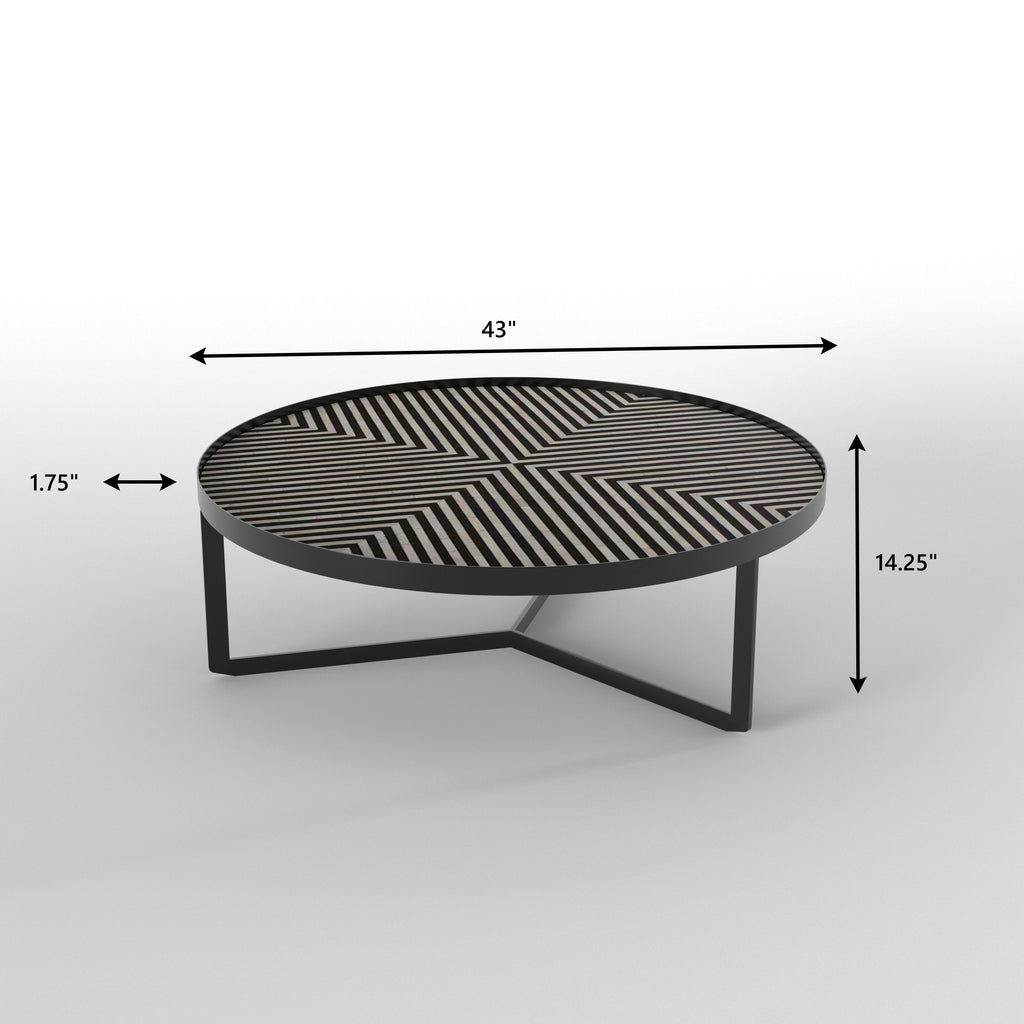 Arlo Geometric Round Metal Coffee Table — view 4