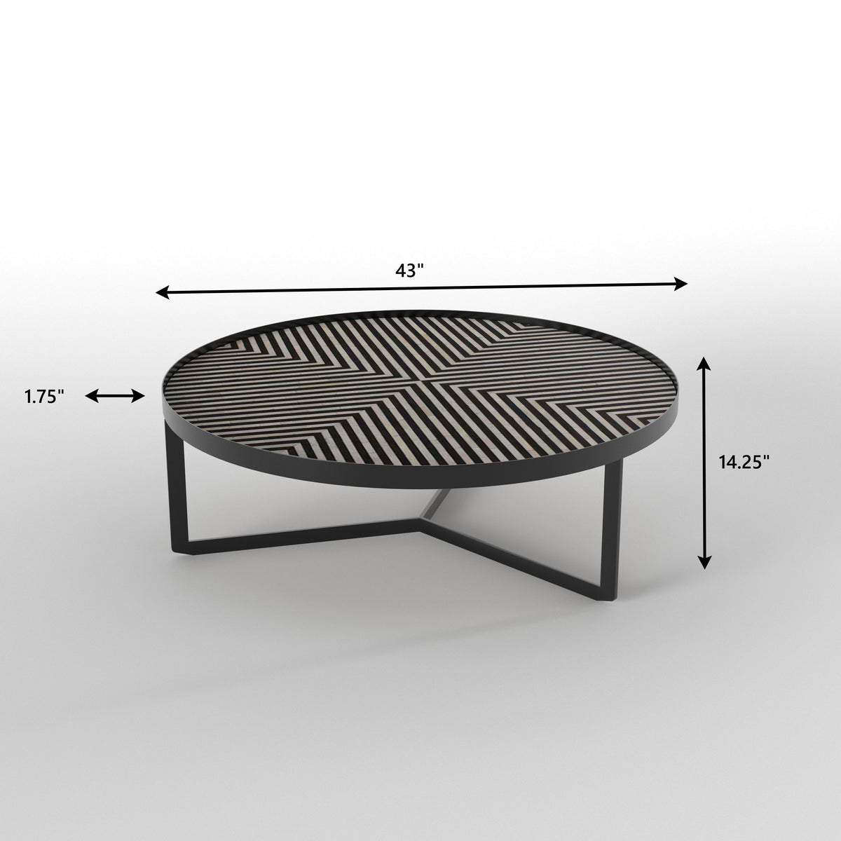 Arlo Geometric Round Metal Coffee Table — view 4