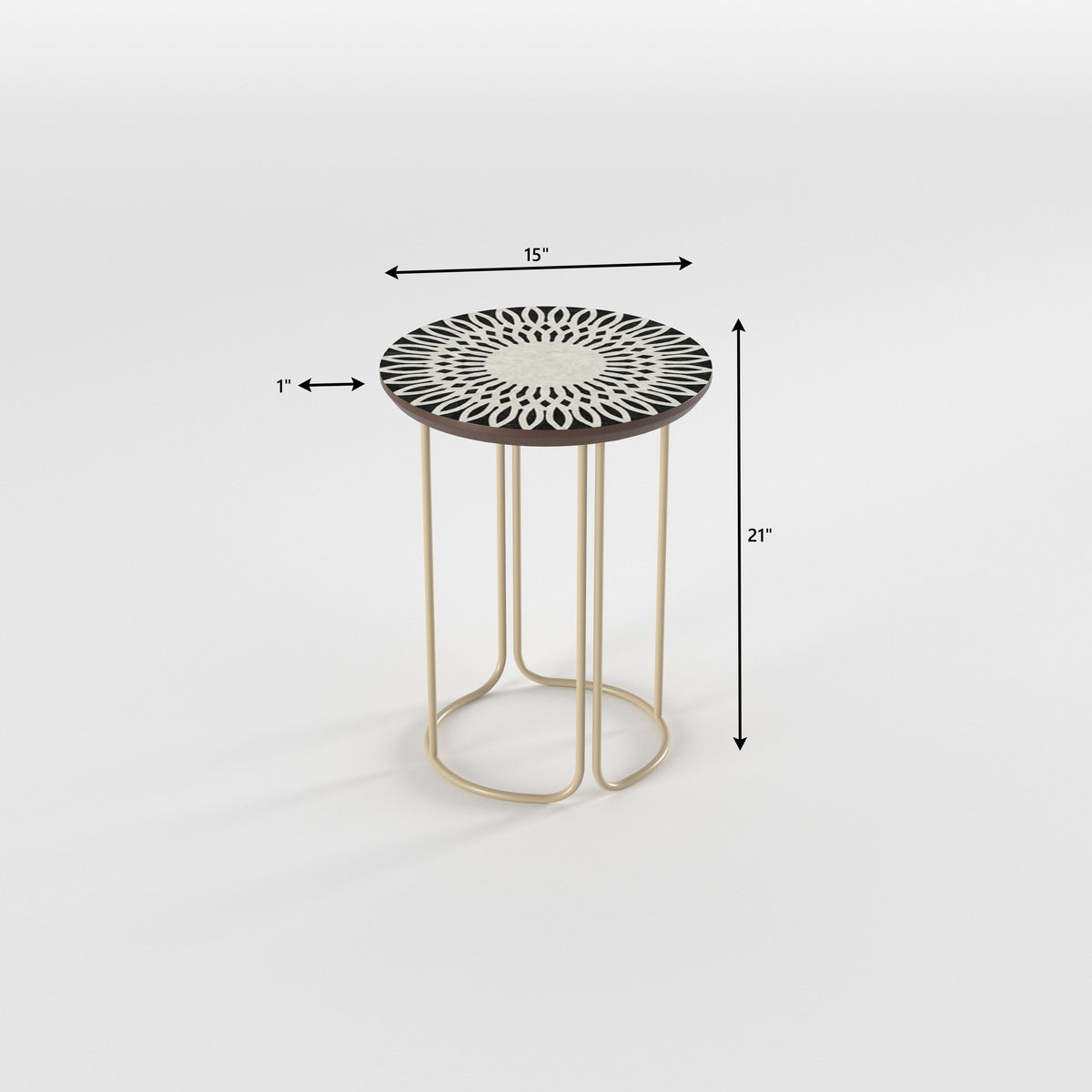 Flora Sunburst Metal Side Table — view 4