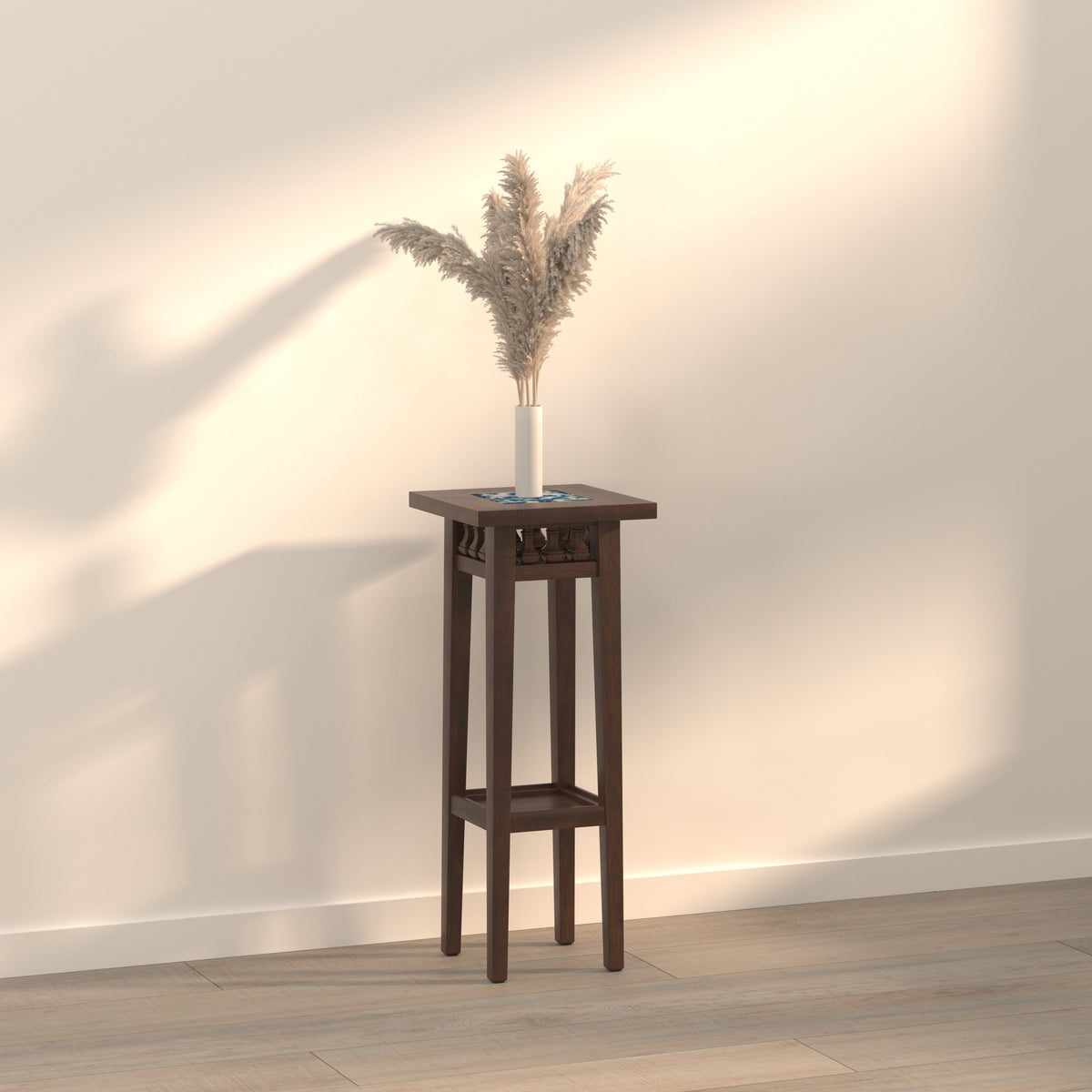 Calista Inlay Pedestal Side Table — view 1