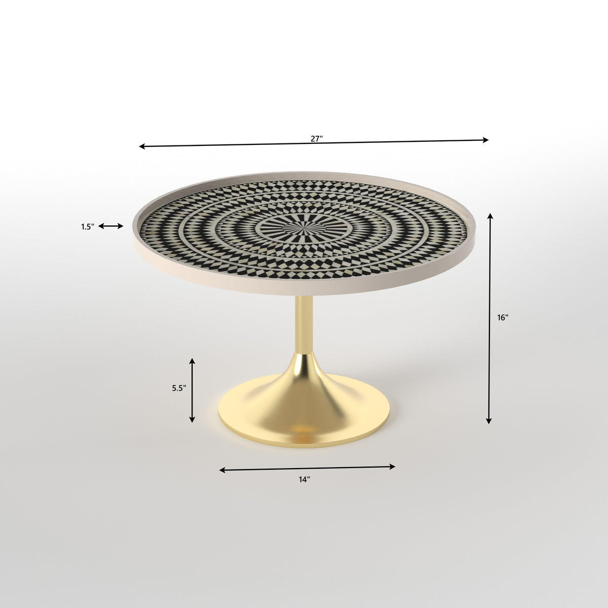 Faye Geometric Metal Side Table — view 4