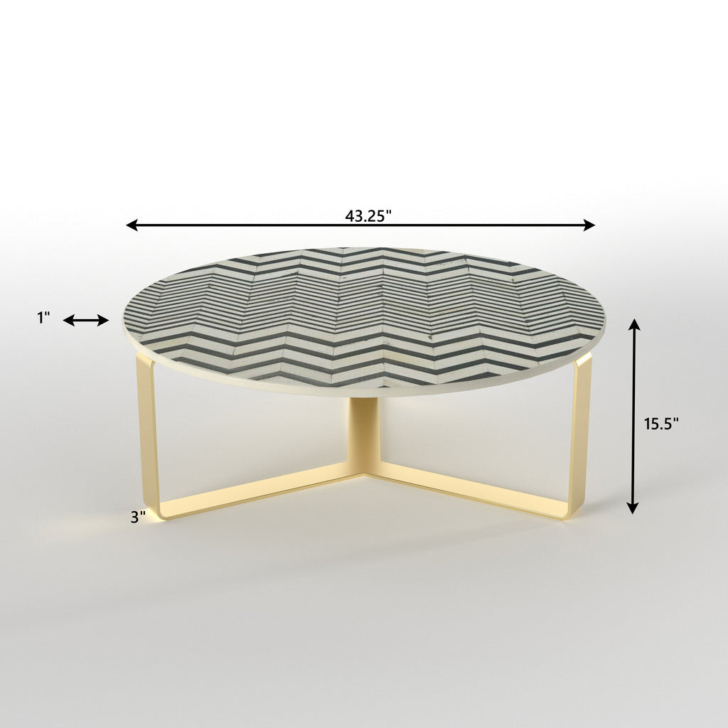 Aurelia Chevron Metal Coffee Table — view 4