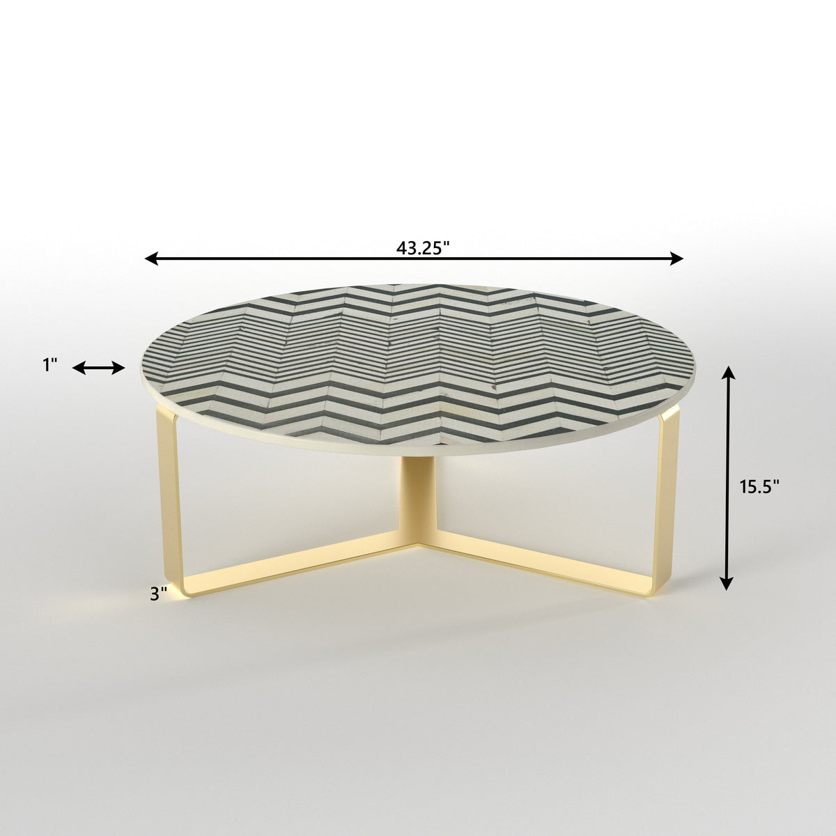 Aurelia Chevron Metal Coffee Table — view 4