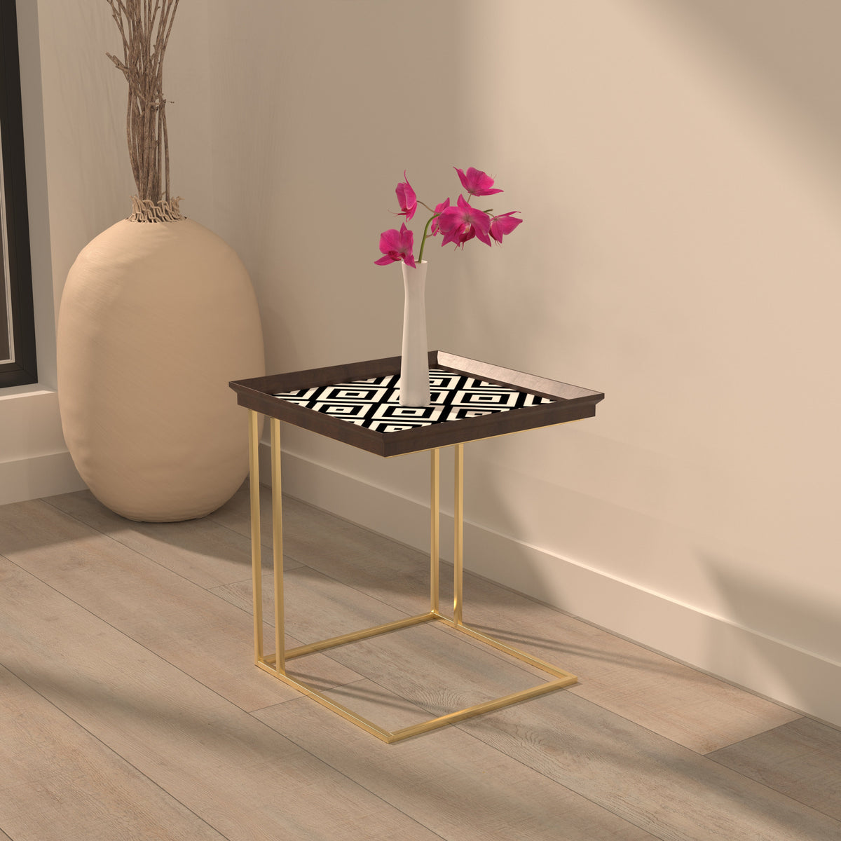 Elodie Geometric Metal Side Table — view 1