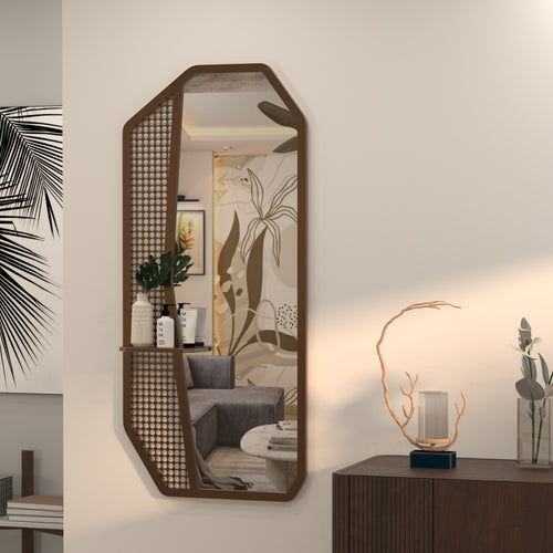 Arden Octagonal Panelled Metal Wall Mirror — view 1