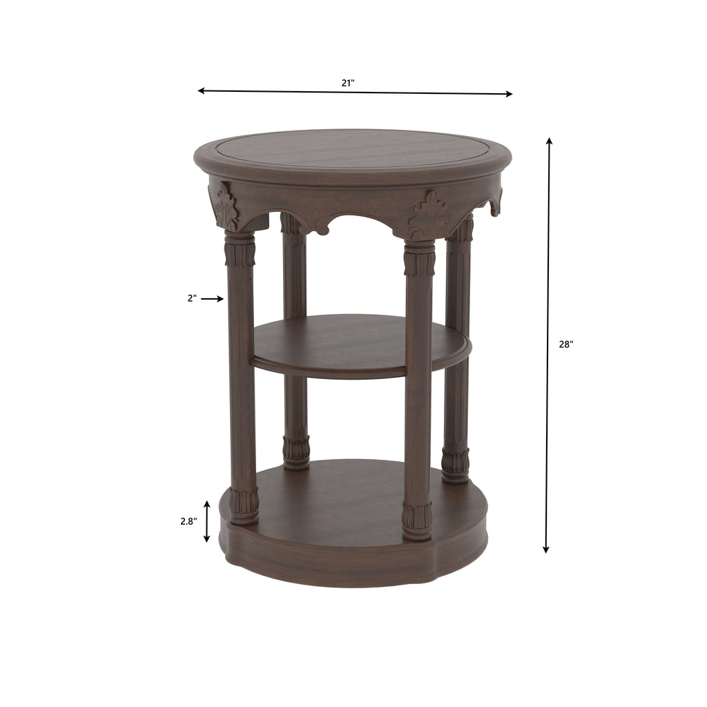 Ivy Carved Round Side Table — view 2