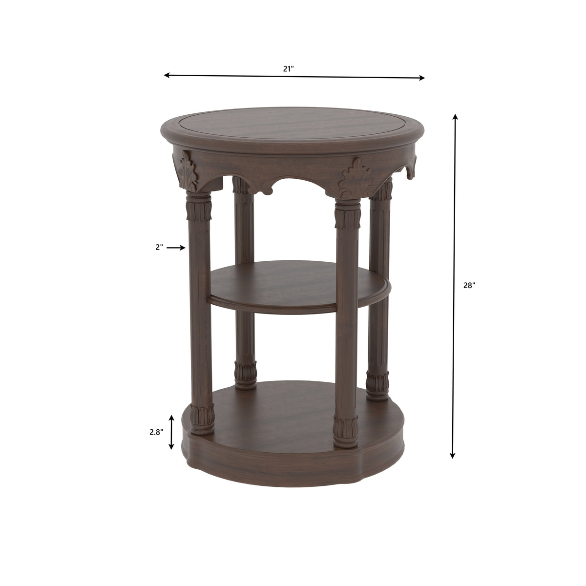 Ivy Carved Round Side Table — view 2
