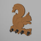 Aurelia Squirrel Vintage Engineered Wood 4-Hook Wall Rack — view 1