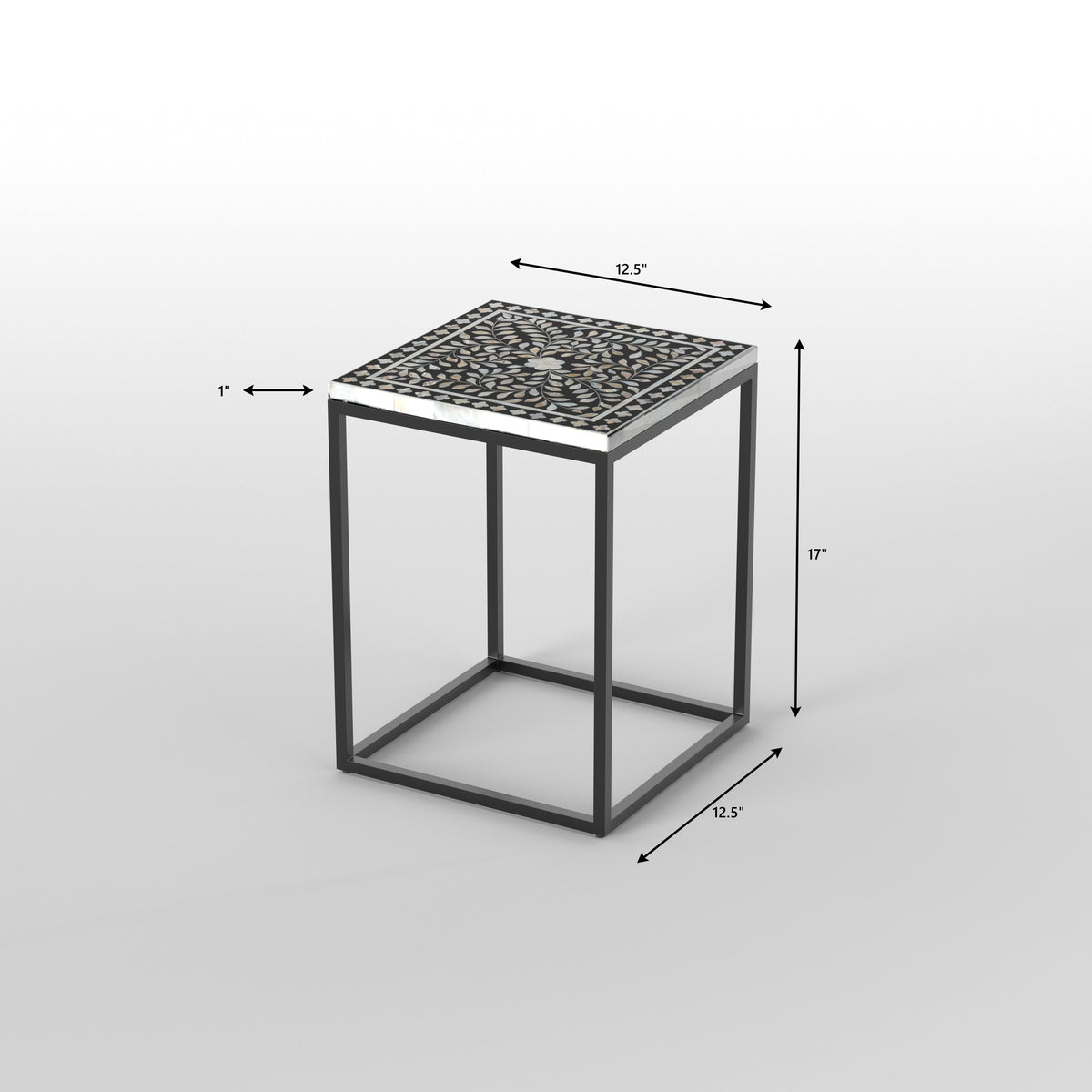 Emery Floral Arabesque Metal Side Table — view 5