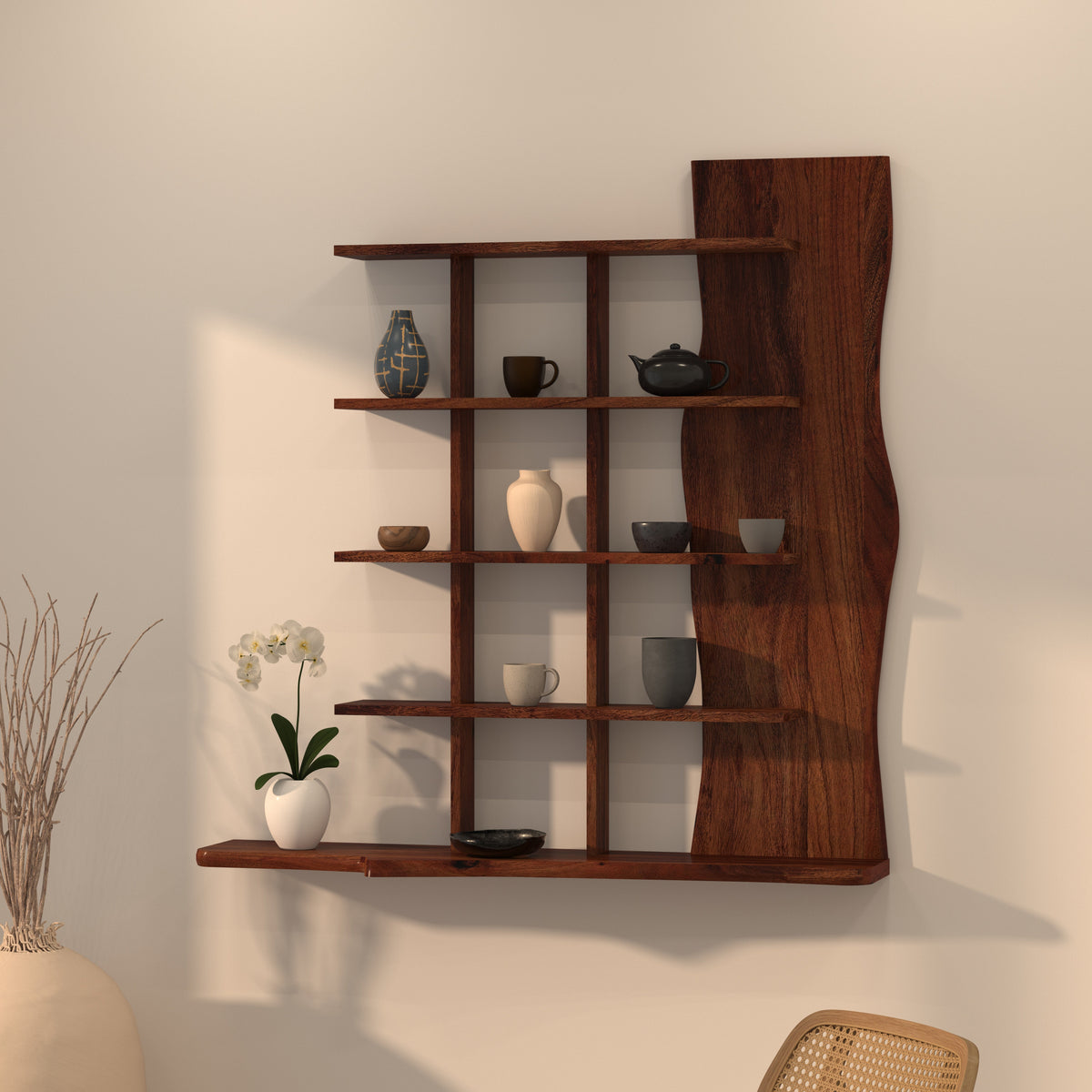Juniper Live Edge Panelled Wall Shelf — view 1