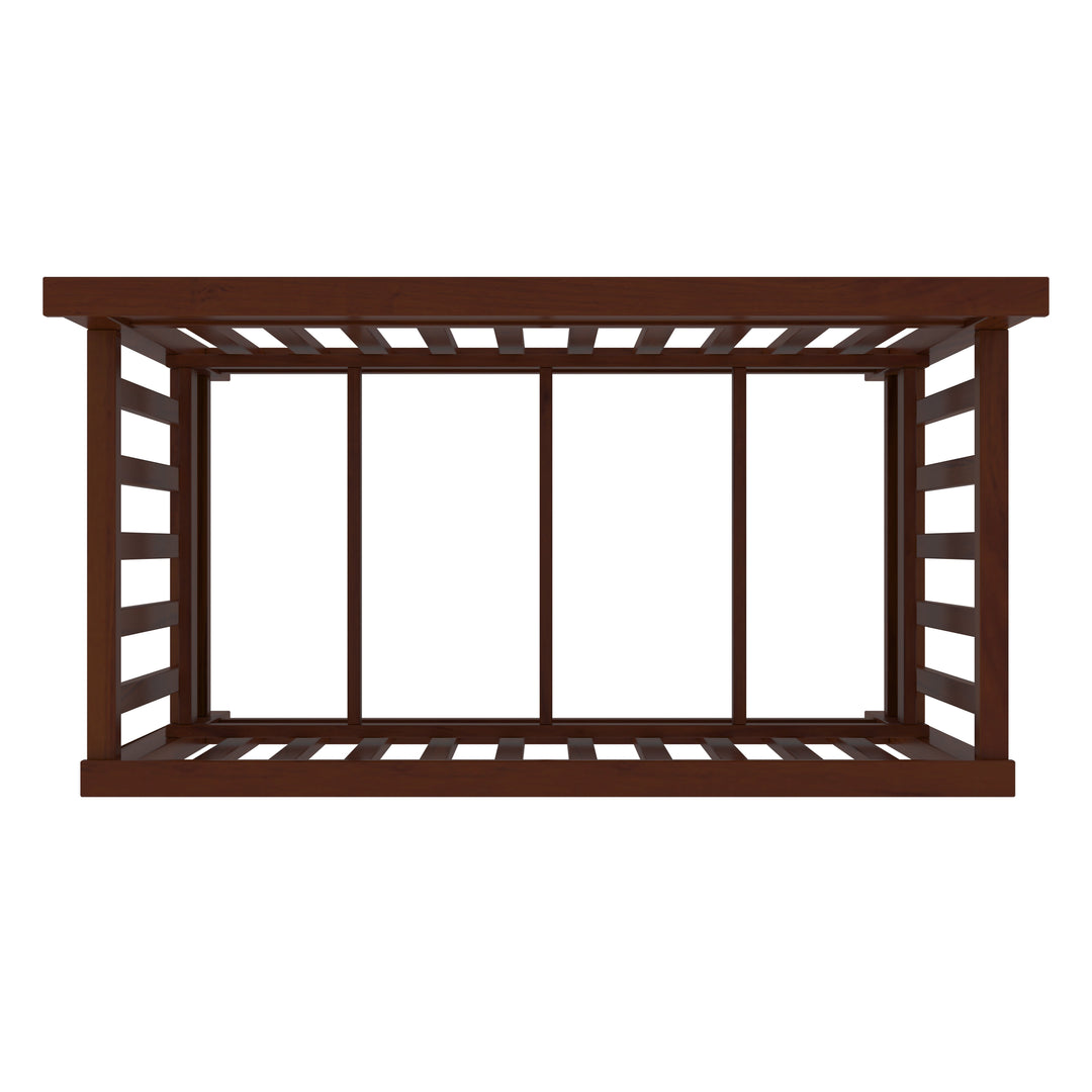 Aesthetic Dark Brown Finished Wooden Handmade Stripped Cradle Cradle
