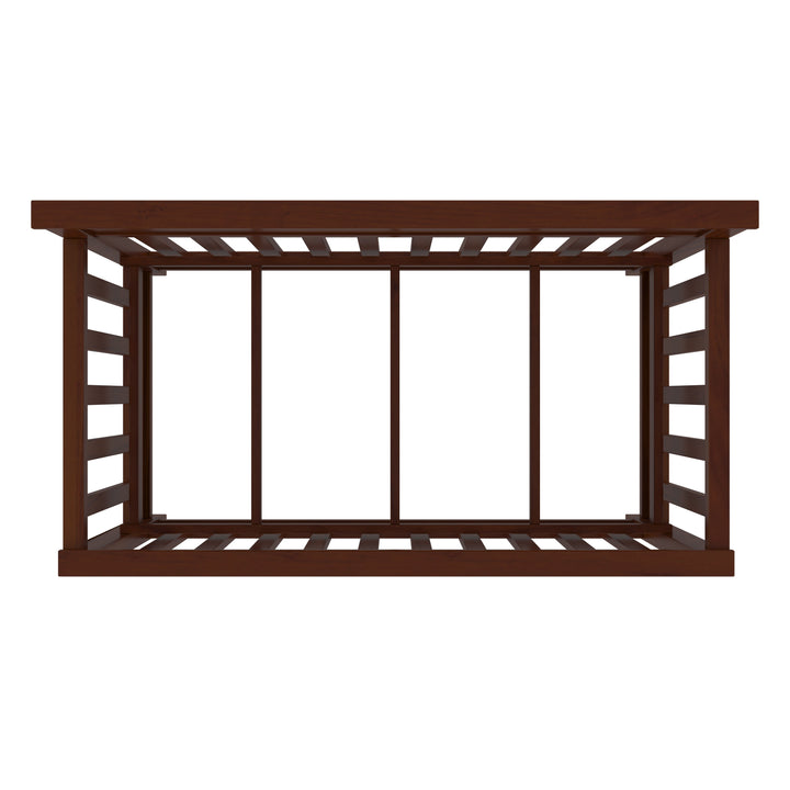 Aesthetic Dark Brown Finished Wooden Handmade Stripped Cradle Cradle
