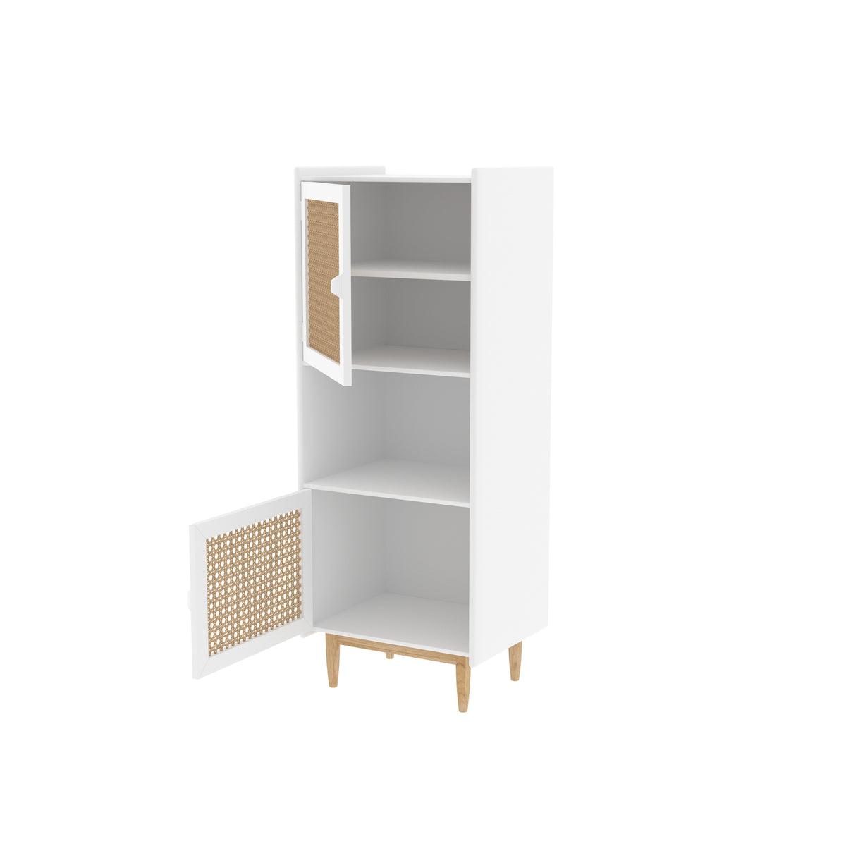 Celine Cane Panelled Engineered Wood Storage Cabinet — view 6