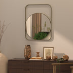 Bellamy Geometric Gold Metal Wall Mirror — view 1