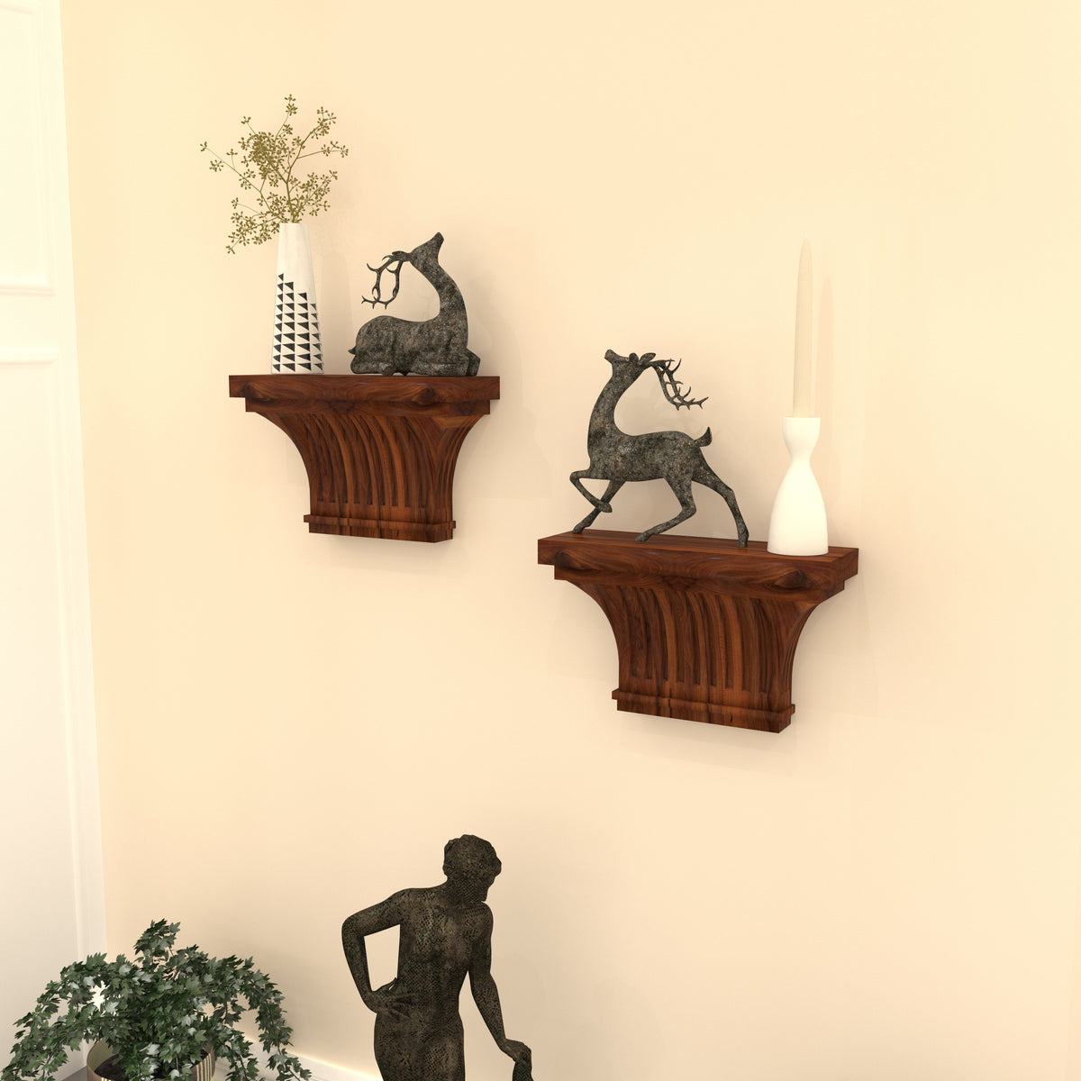 Stella Carved Arched Wall Shelf — view 1