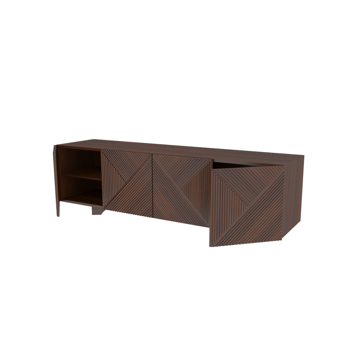 Evora Geometric Carved TV Unit — view 6