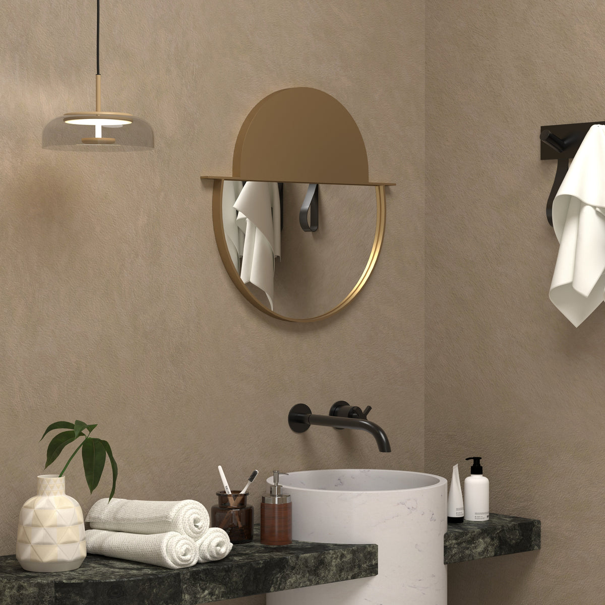 Calla Oval Gold Metal Wall Mirror — view 1